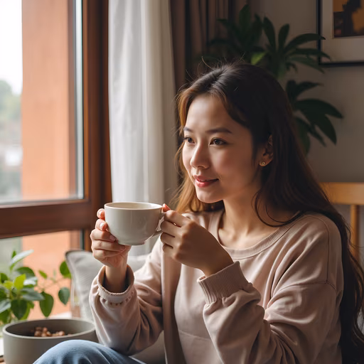 Woman Enjoying Coffee