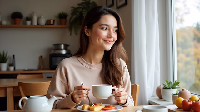 Woman Enjoying Tea