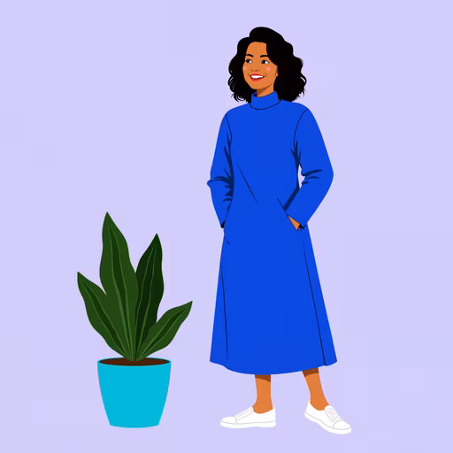 Woman in Blue Dress