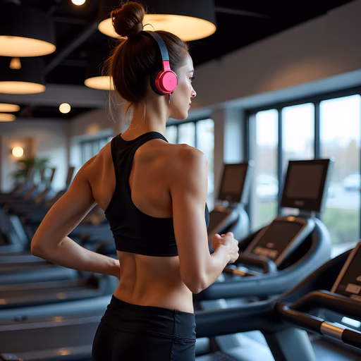 Woman Running on Treadmill