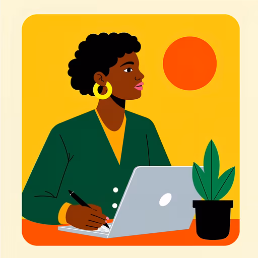Woman Working Illustration