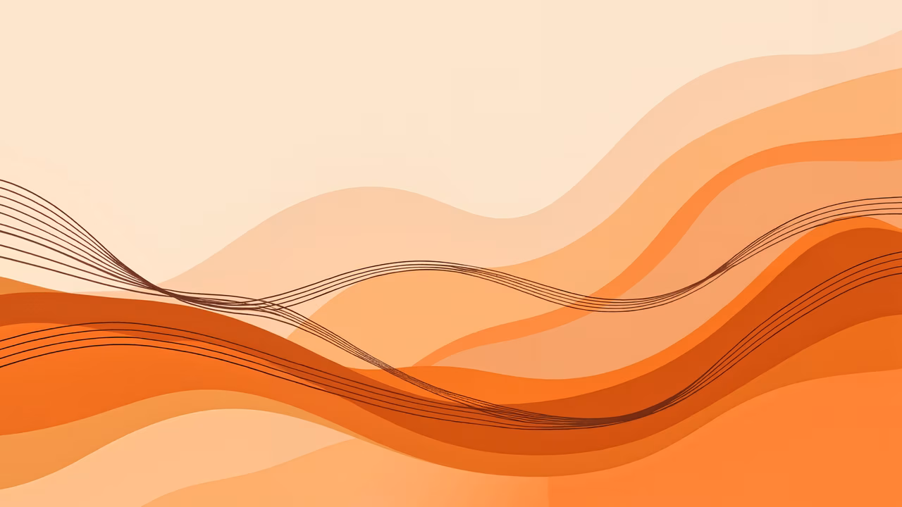 Abstract waves in warm oranges and beiges, evoking tranquility and movement.
