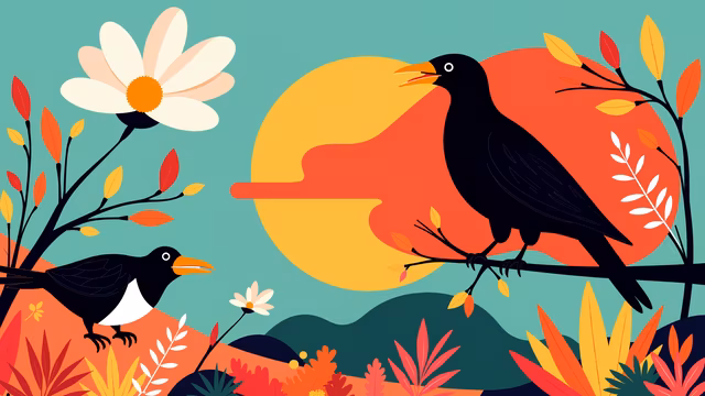 Autumn Birds Illustration