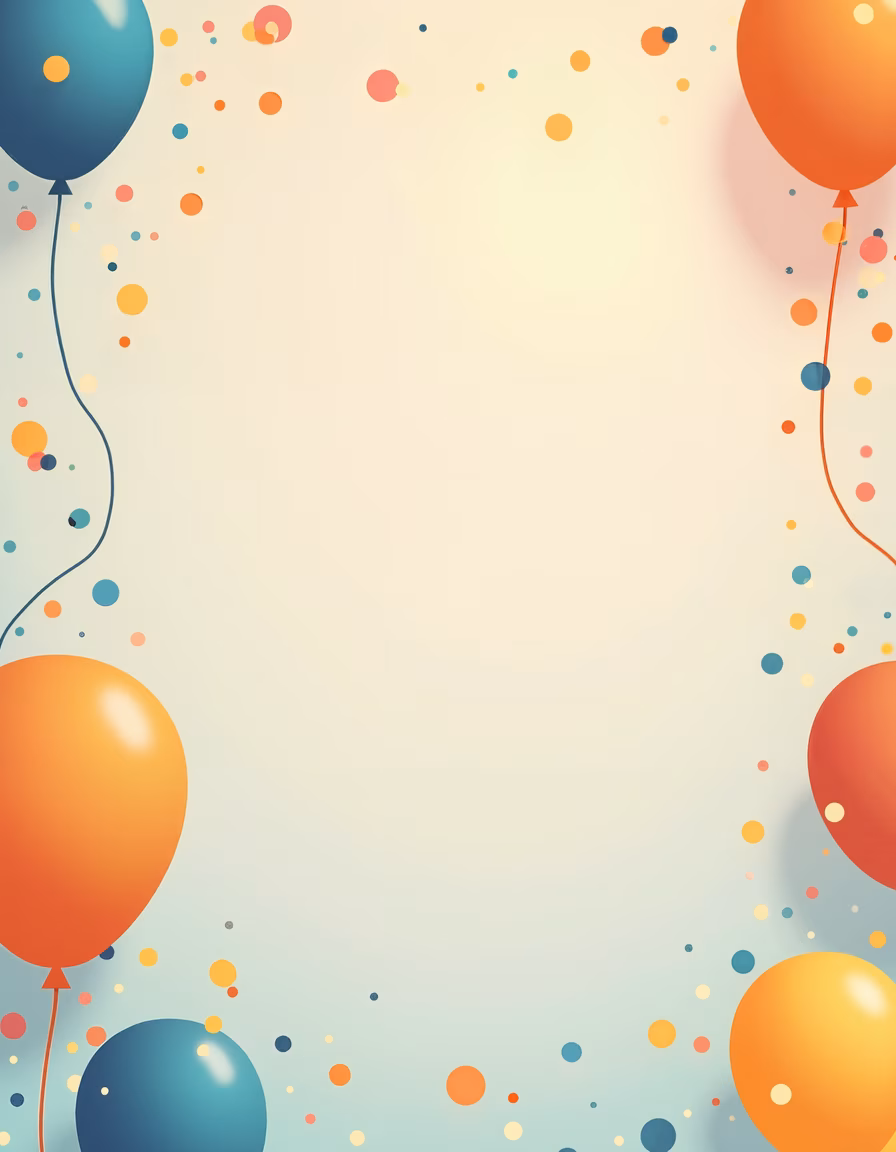 Brightly colored balloons and confetti celebrating a joyful occasion.
