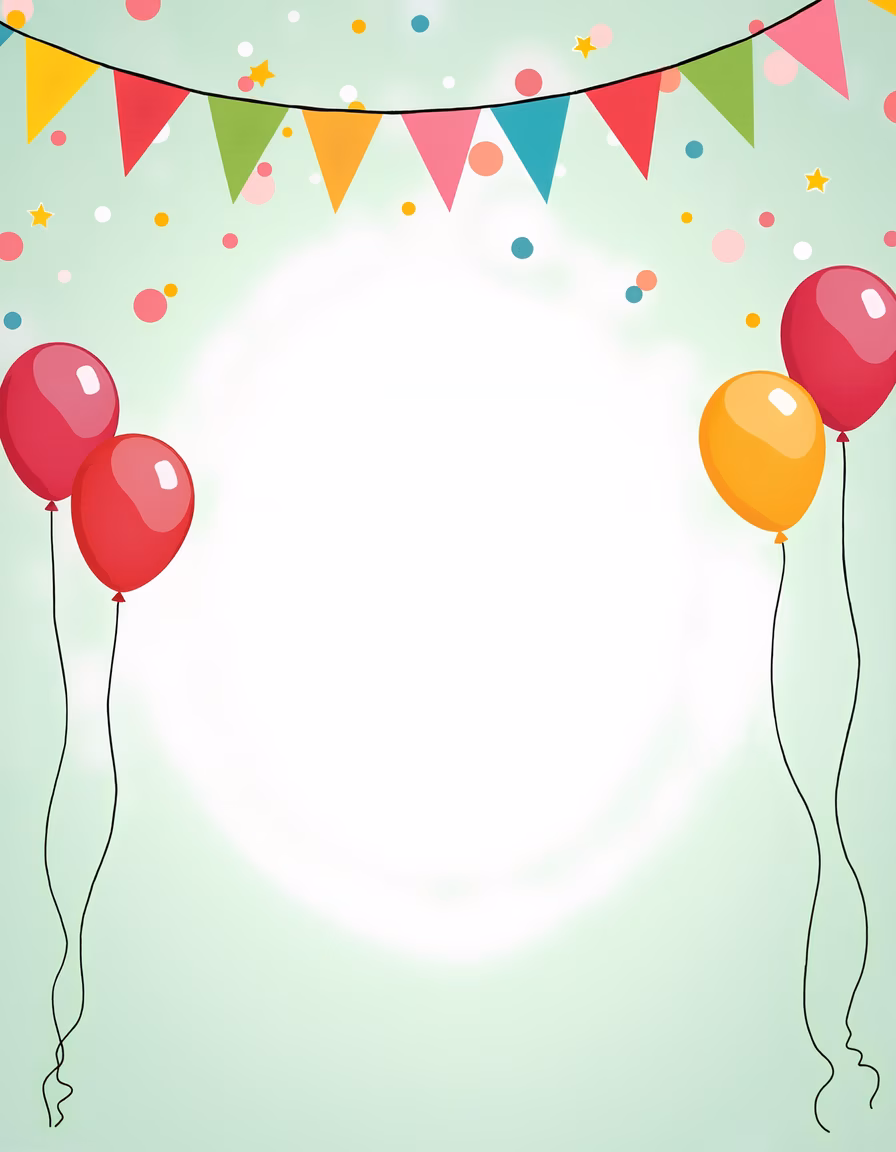 Bright and cheerful birthday balloons illustration