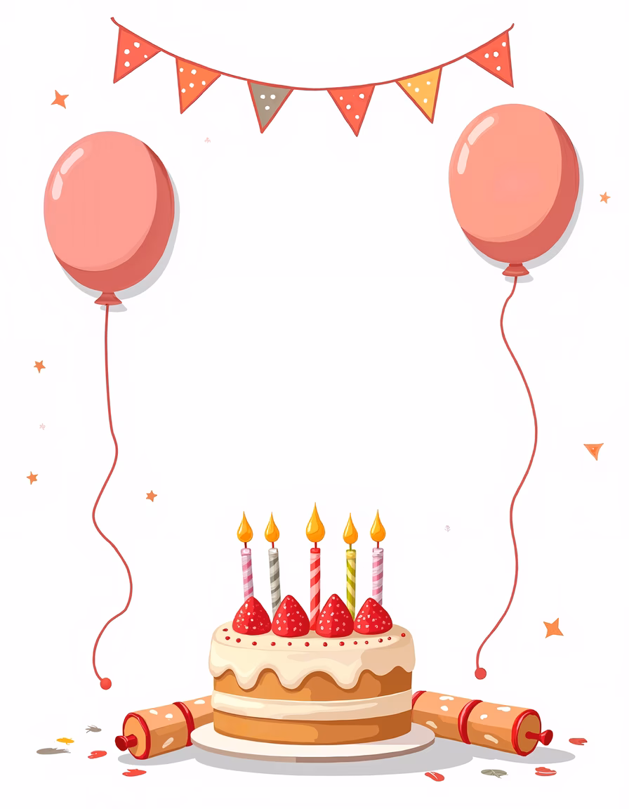 A vibrant birthday cake illustration celebrating joy and festivity.