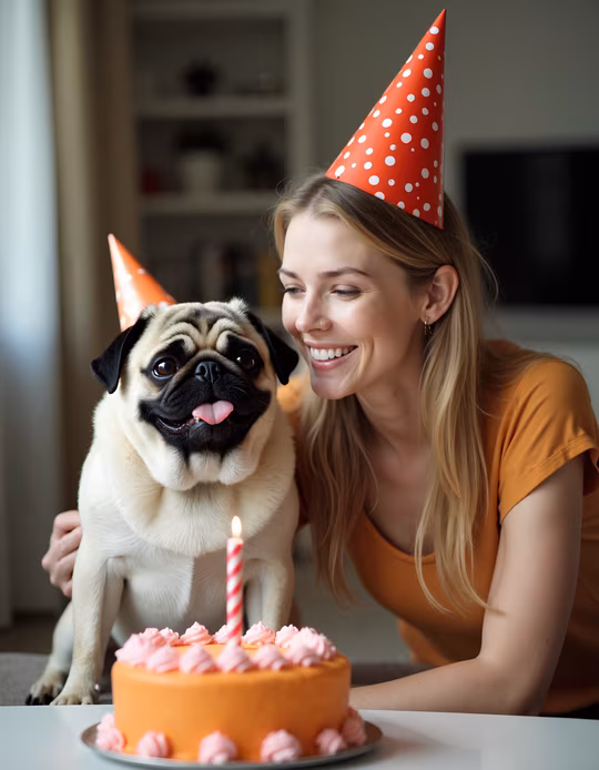 Birthday Celebration with Pug