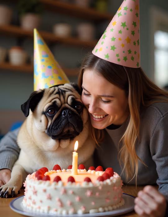 Birthday Celebration with Pug