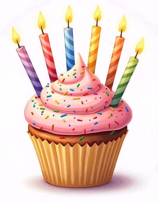Birthday Cupcake Illustration