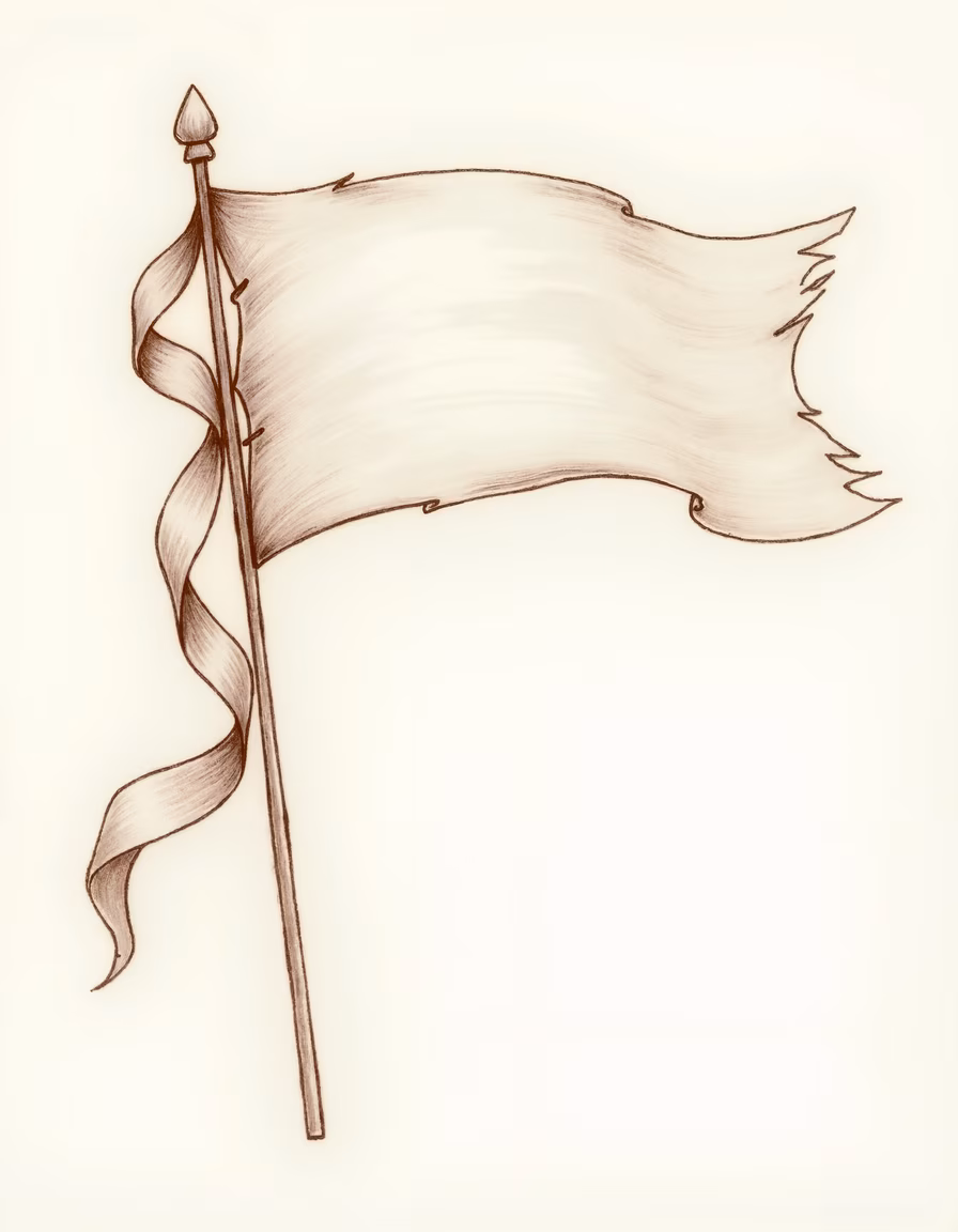 Vintage-style blank flag illustration