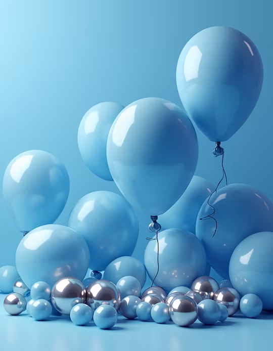 Blue Balloons Illustration