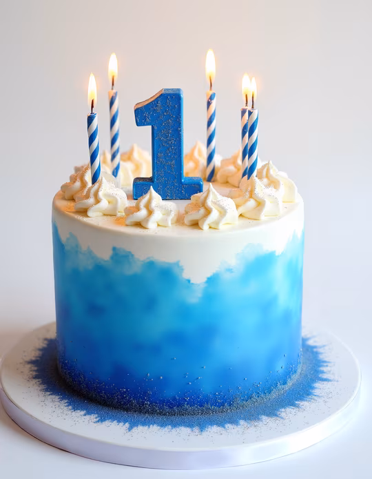 Blue Ombre Birthday Cake