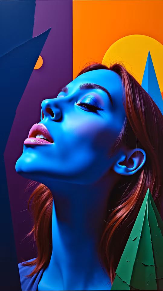 Blue Woman Illustration