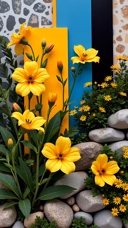 Bright Yellow Flowers Illustration