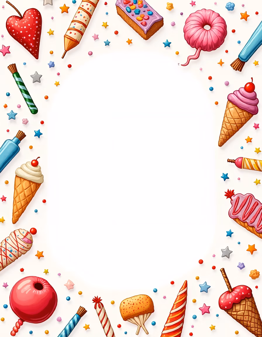Bright and cheerful candy-themed illustration perfect for celebrations.