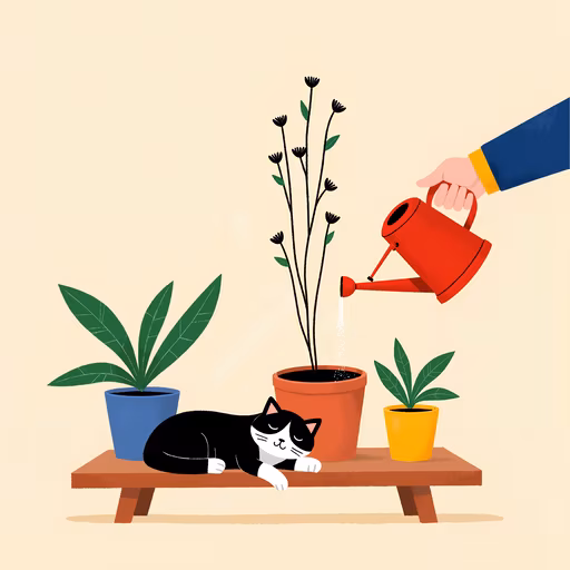 Caring Cat Illustration