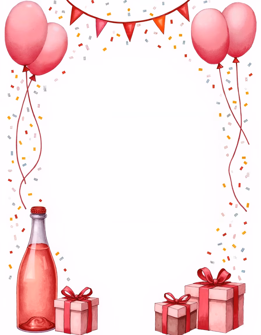 Pink balloons and gifts celebrating a joyful occasion.