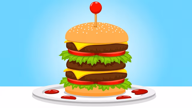 Cheesy Burger Illustration