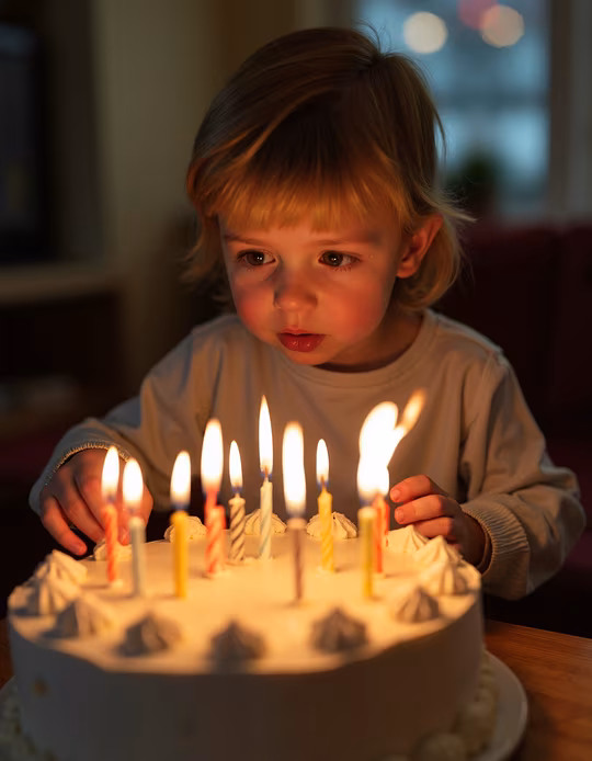 Child Blowing Out Birthday Candles