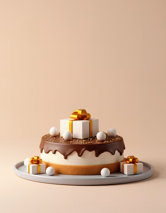 Chocolate Cake with Gift Boxes