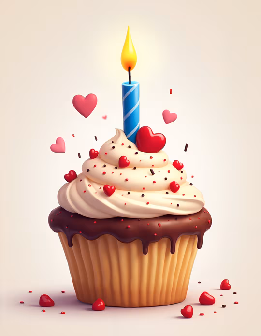 Chocolate Cupcake with Candle