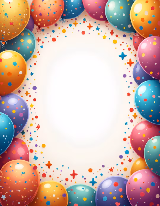 Colorful Balloons Frame