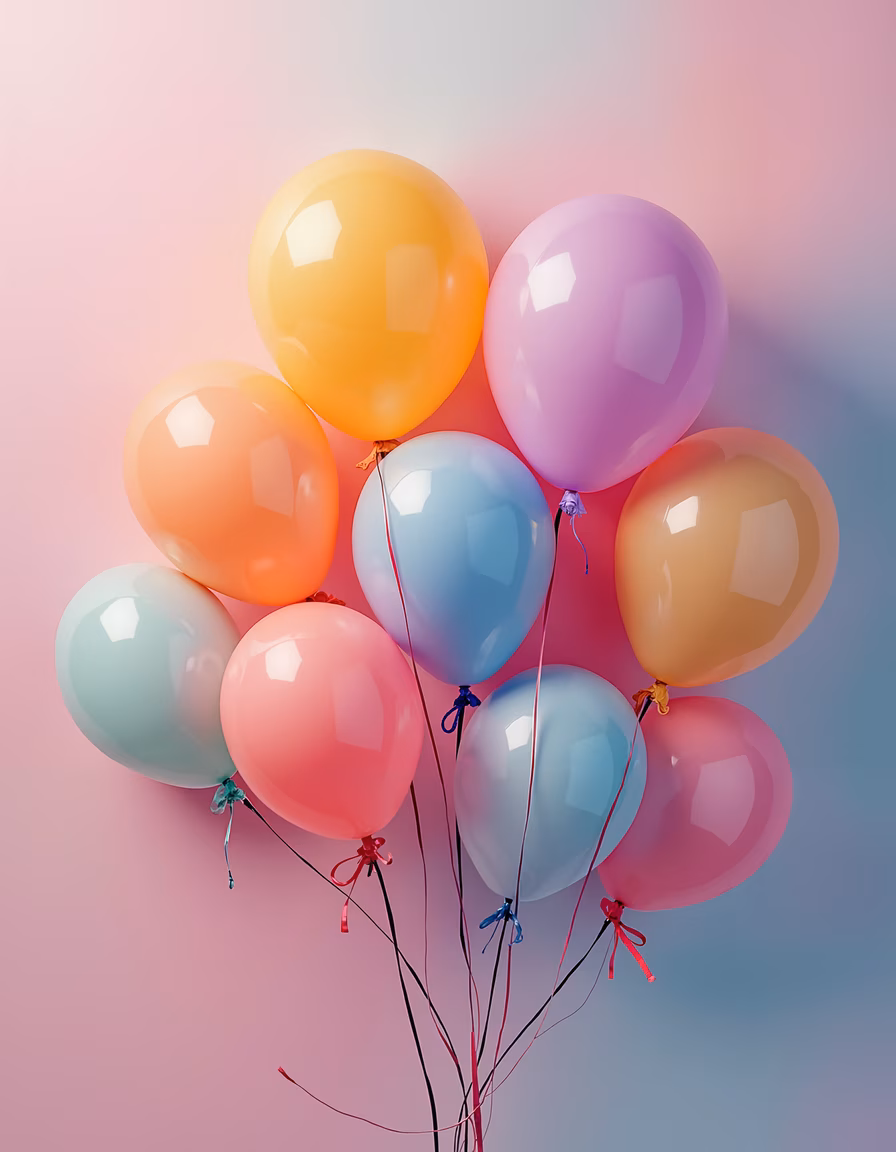 Vibrant pastel balloons celebrating joy and festivity.