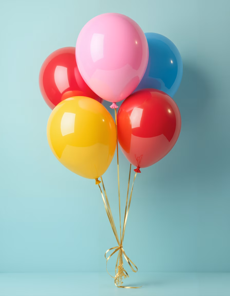Brightly colored balloons celebrating joy and festivity.