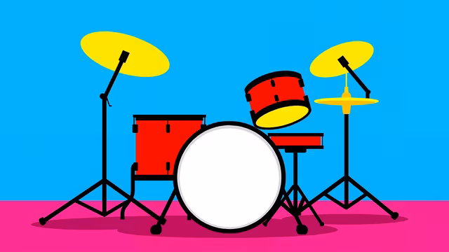 Colorful Drum Set Illustration