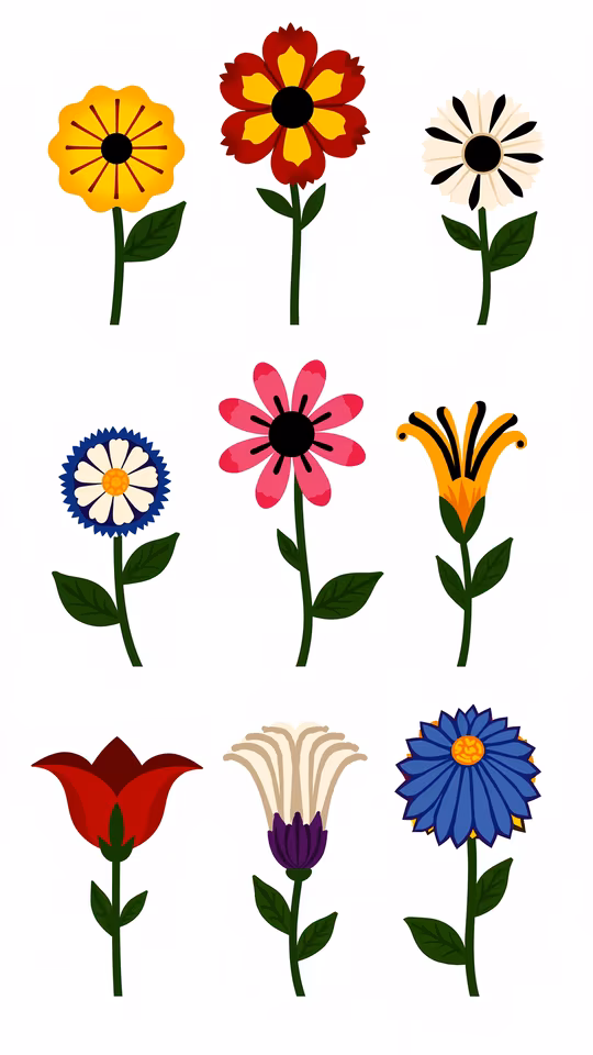 Colorful Flowers Illustration