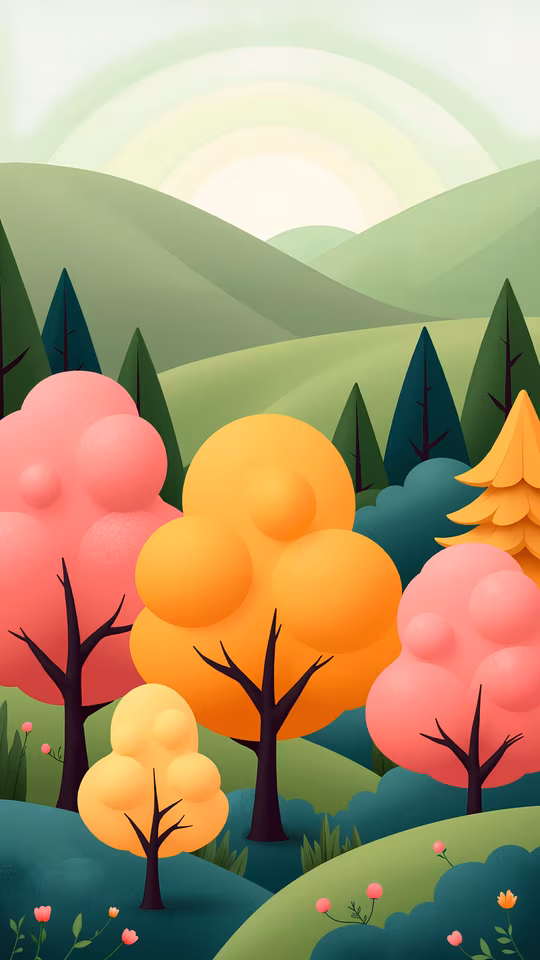 Colorful Forest Illustration