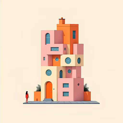 Colorful Geometric Building