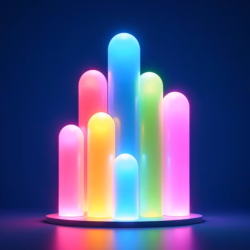 Colorful Neon Cylinders