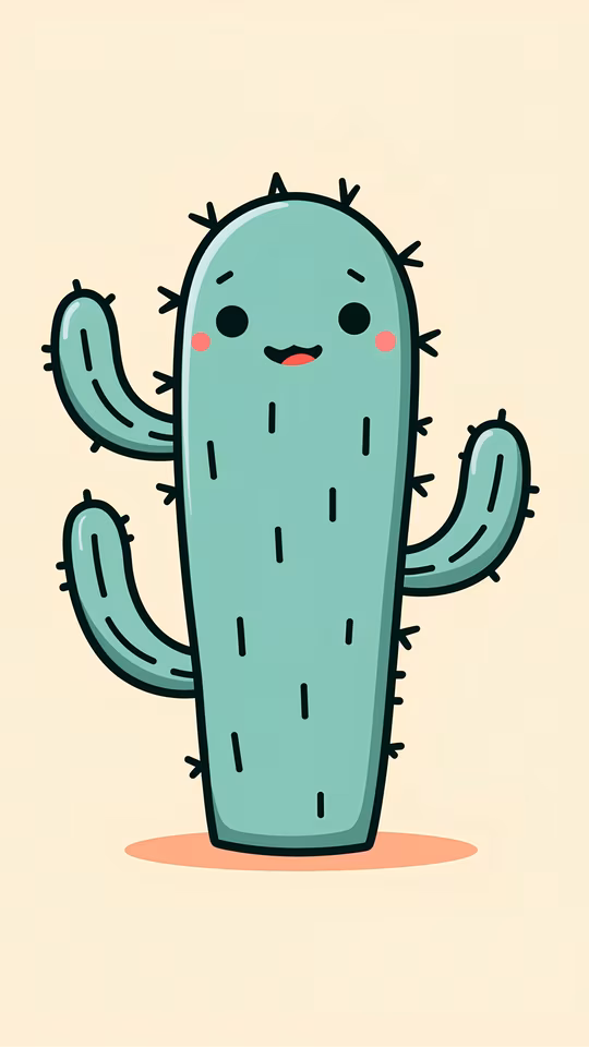 Cute Cartoon Cactus