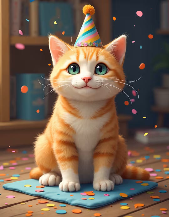 Cute Cat Party Illustration