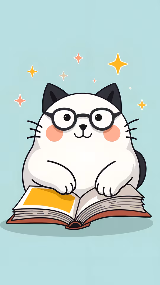 Cute Cat Reading