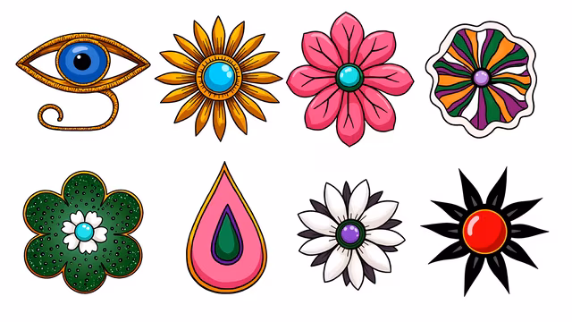Eye and Floral Illustrations
