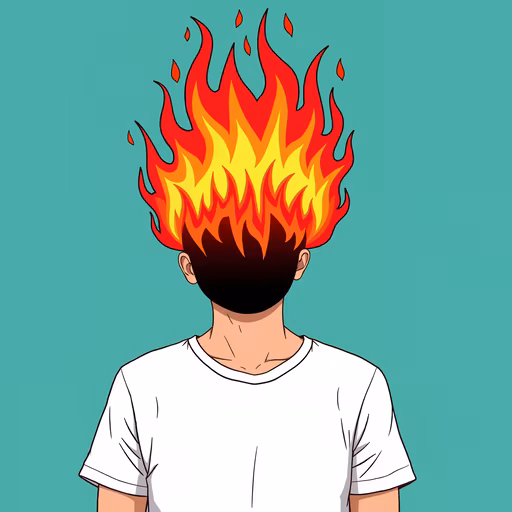 Fiery Head Illustration