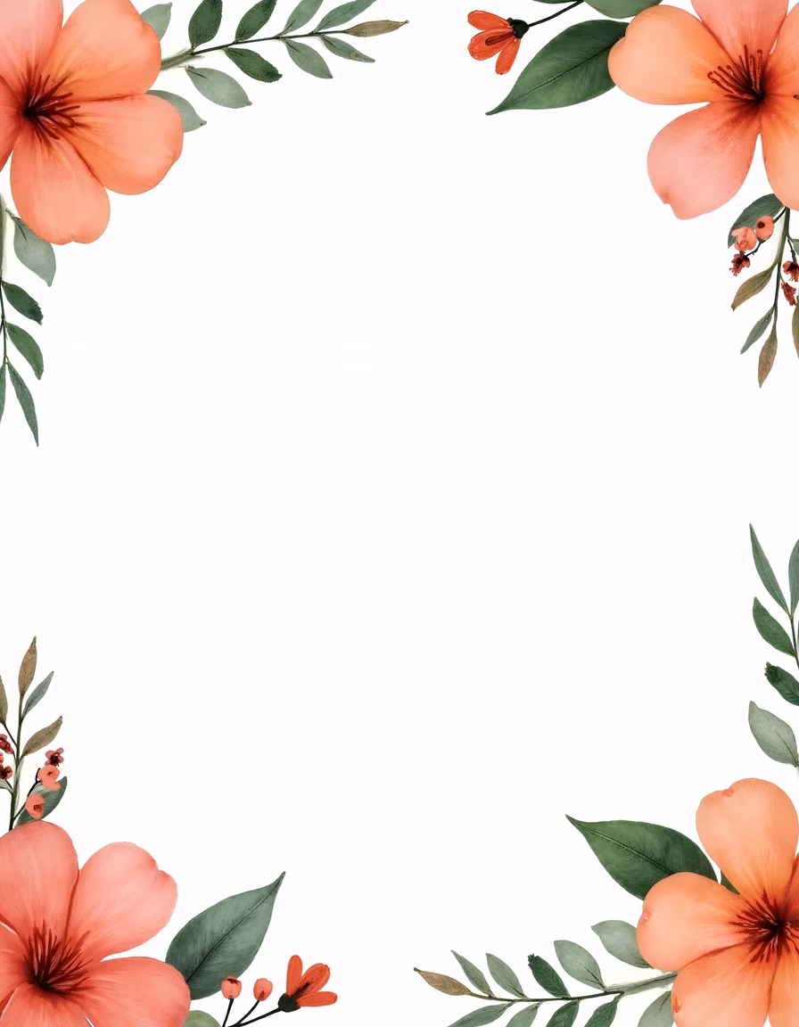 A charming floral frame with soft pastel colors and balanced design.
