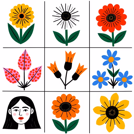 Floral Grid Illustration