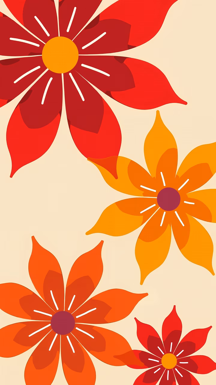 Bold floral illustration with vibrant colors and clean lines.