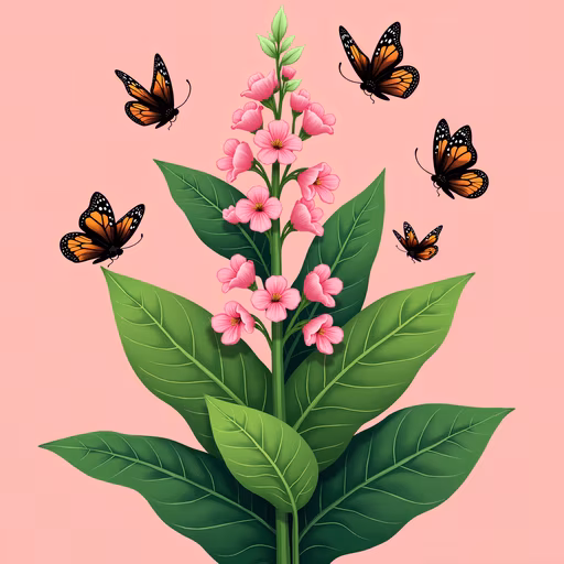 Flowers and Butterflies Illustration