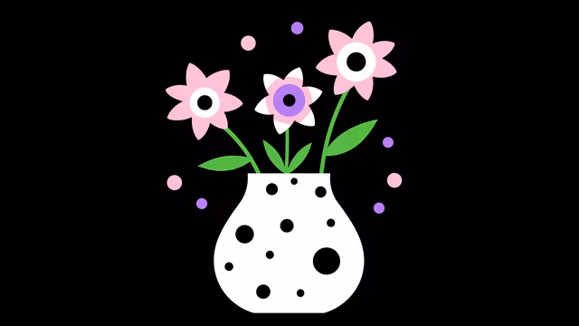 Flowers in a Polka Dot Vase