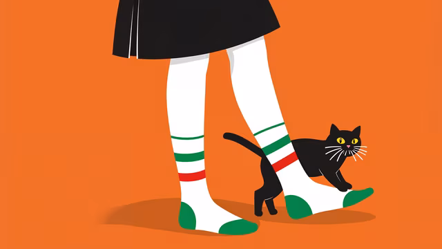 Girl and Cat Illustration