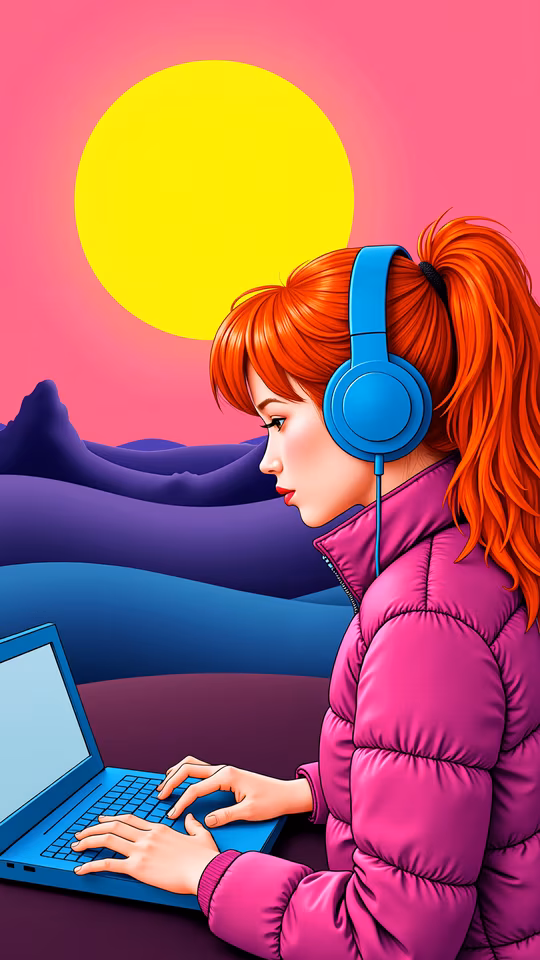 Girl Listening to Music
