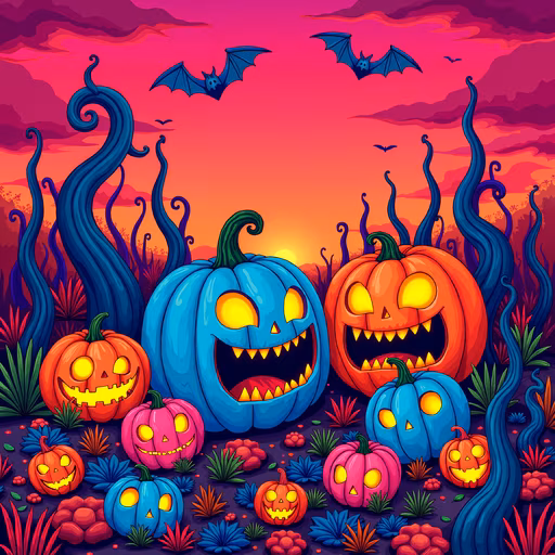 Halloween Pumpkins Illustration