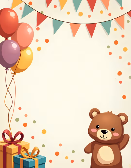 Happy Birthday Bear Illustration