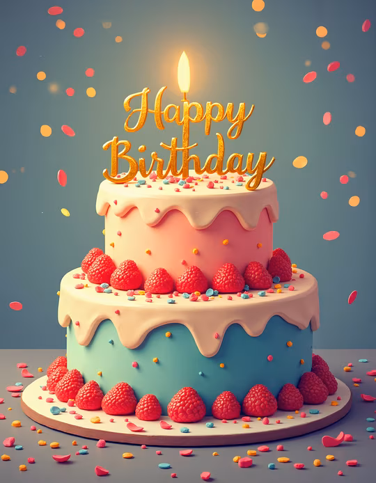 Happy Birthday Cake Illustration
