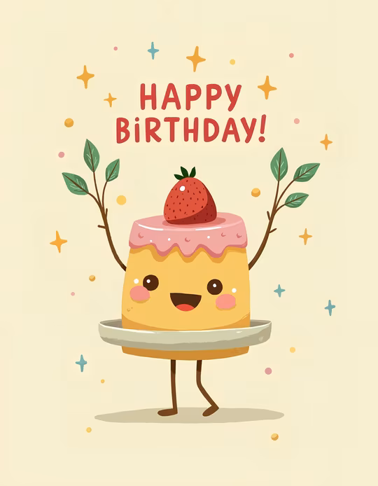 Happy Birthday Cake Illustration