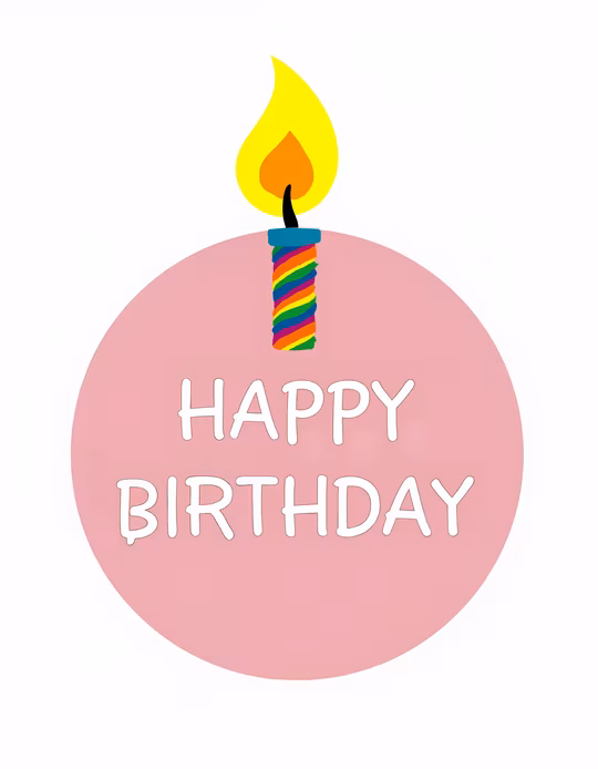 Happy Birthday Candle Illustration